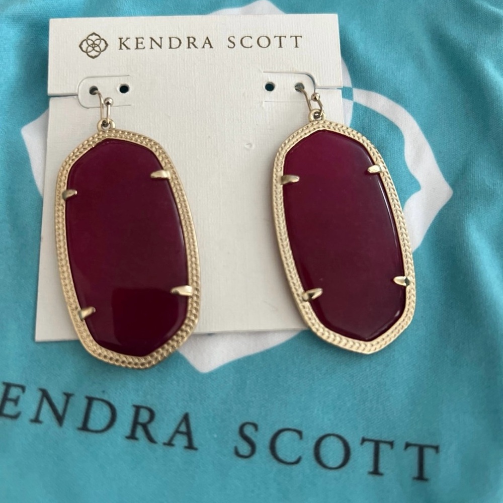 Kendra Scott Gold and Red Statement Earrings